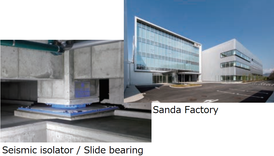Seismic isolators・Slide bearing/Sanda Factory